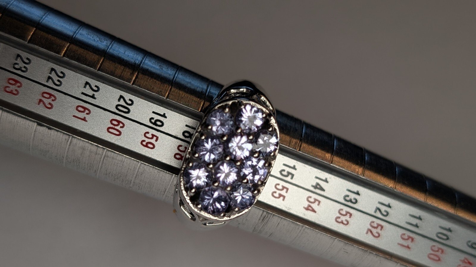 Vintage Sterling Silver Tanzanite Cluster Ring | Size P 1/2 | 925 Silver - Image 9