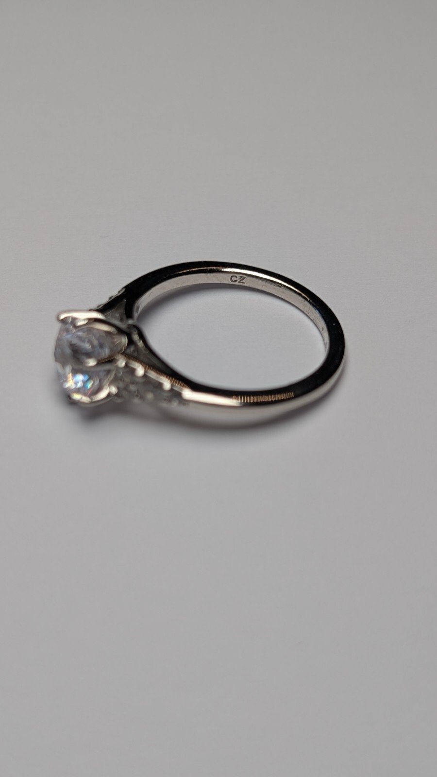 Vintage Sterling Silver Clear CZ Ring | Size L 1/2 | 925 Silver - Image 4
