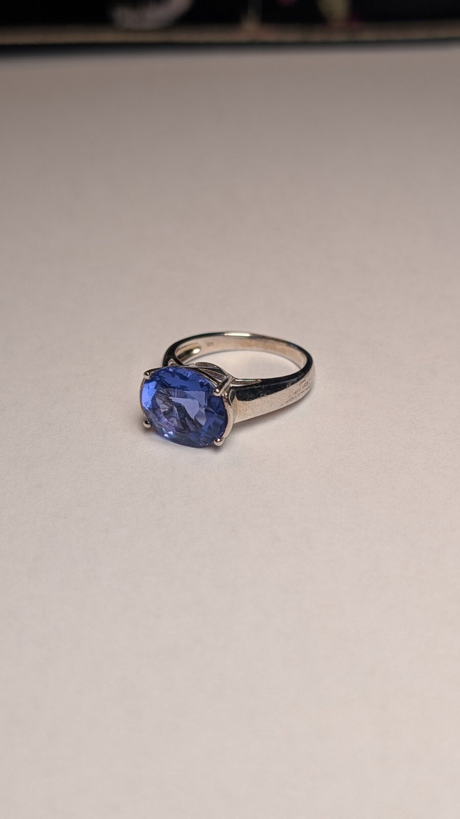 Vintage Sterling Silver Violet-Blue Tanzanite Ring | Size O | 925 Silver - Image 2