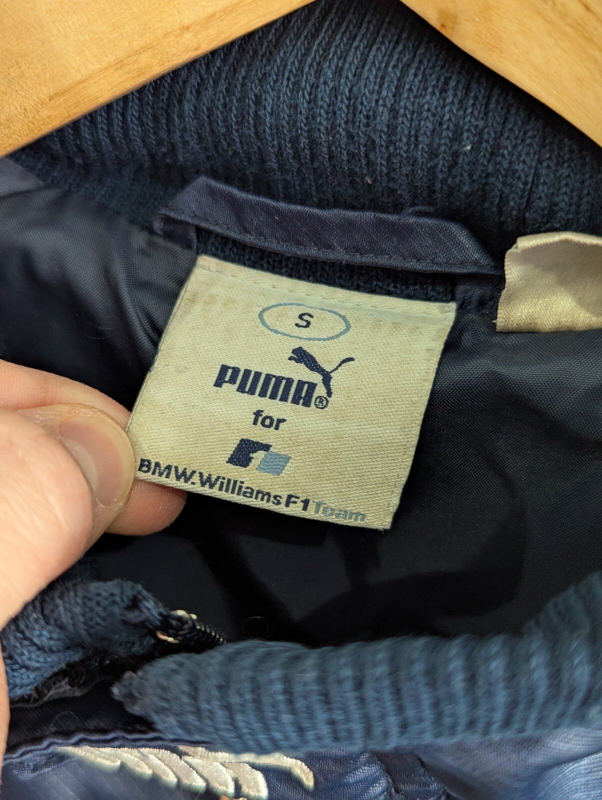 Vintage PUMA BMW Williams F1 Windbreaker Blue & White Jacket | Size Small - Image 8