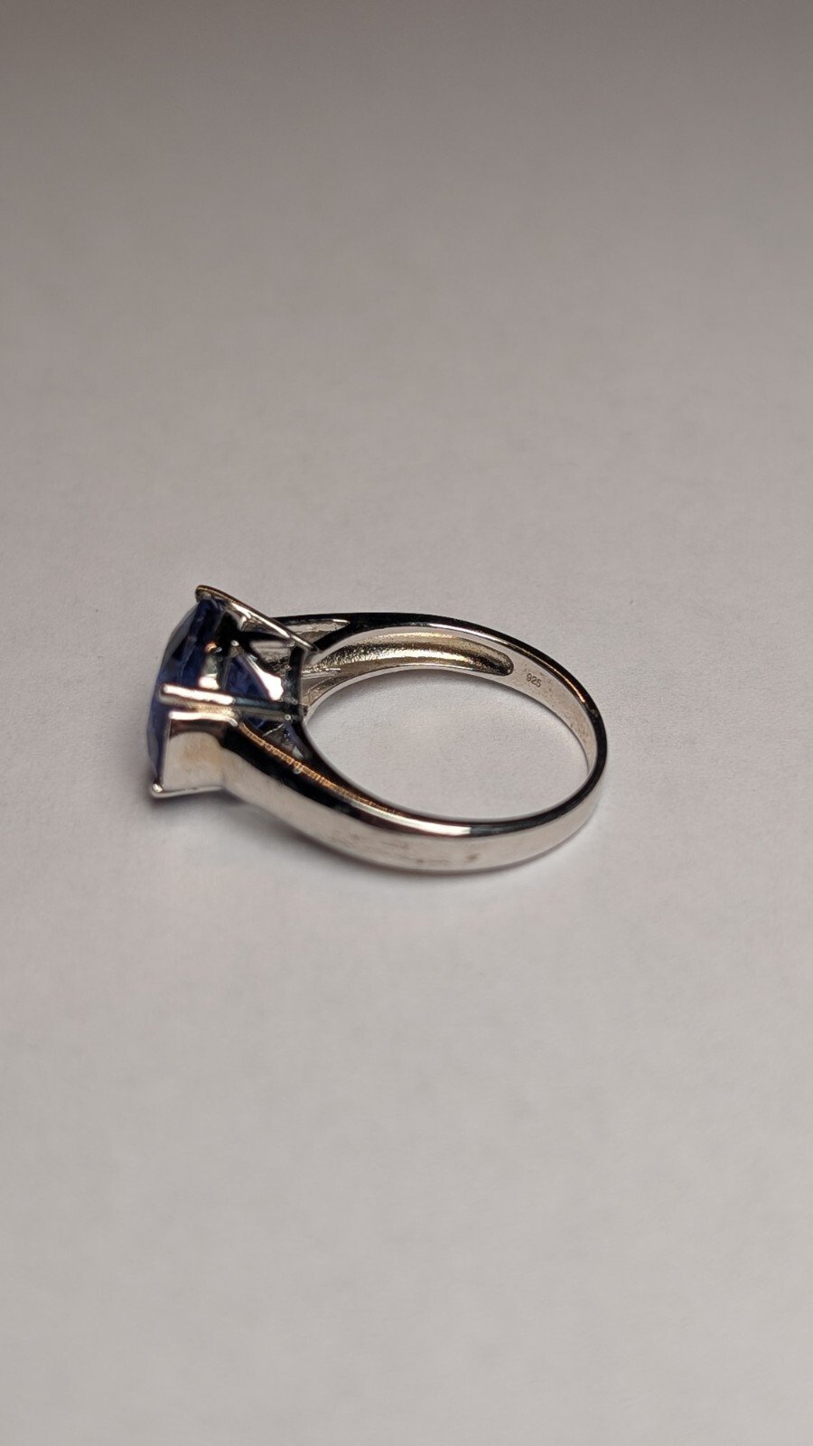 Vintage Sterling Silver Violet-Blue Tanzanite Ring | Size O | 925 Silver - Image 3