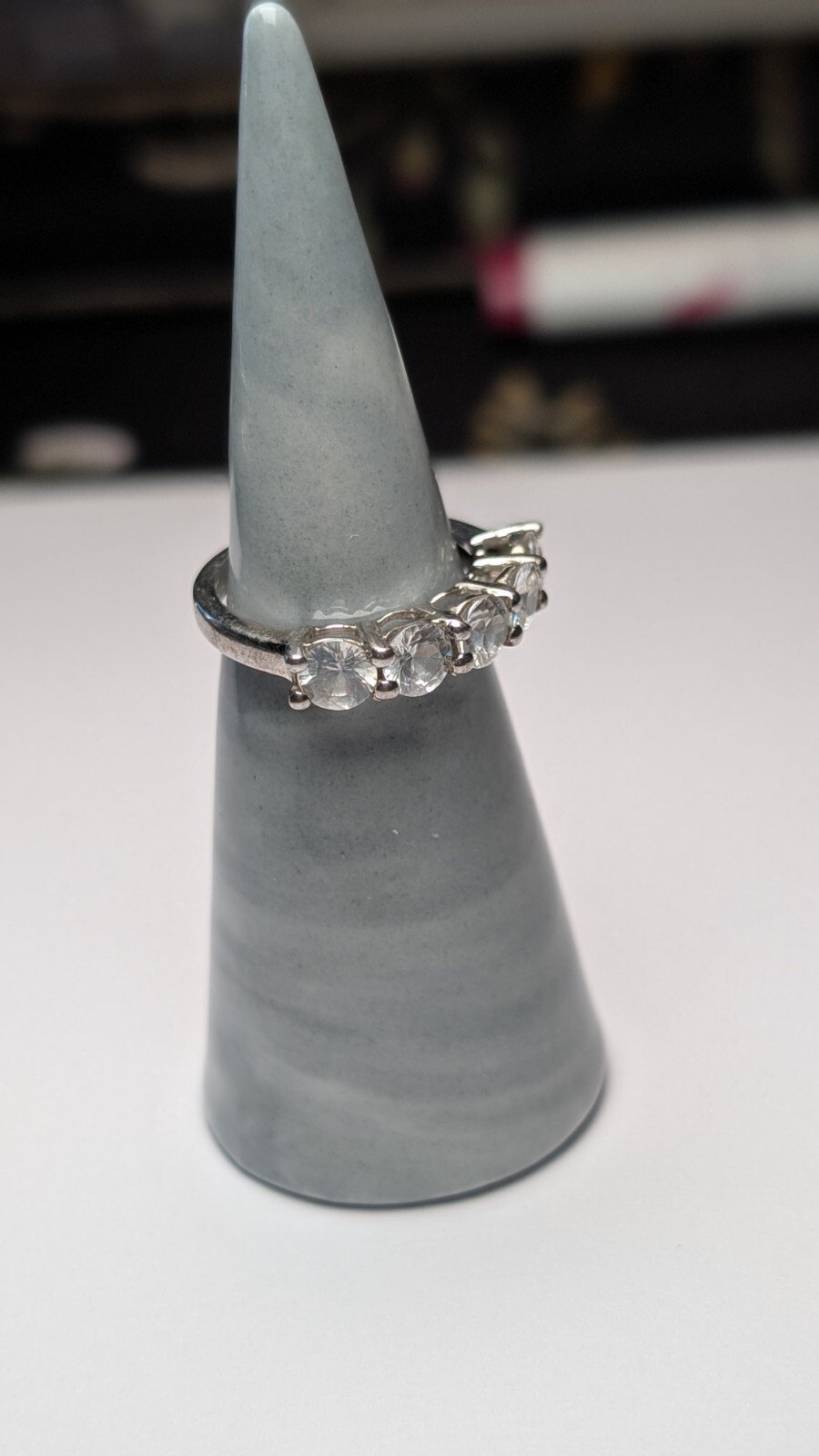 Vintage Sterling Silver 5 Stone TGGC Ring | Size L 1/2 | 925 Silver - Image 6