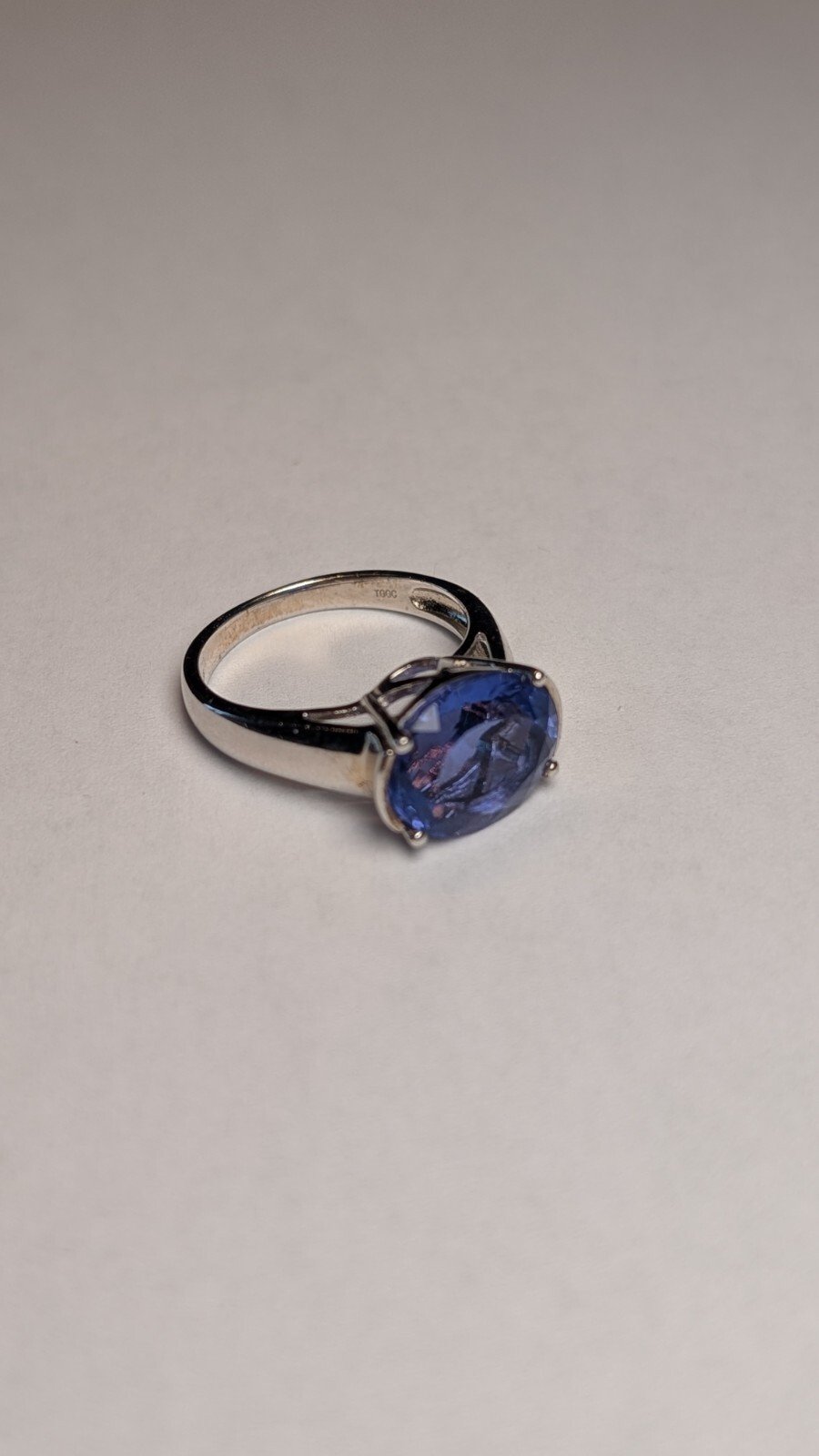 Vintage Sterling Silver Violet-Blue Tanzanite Ring | Size O | 925 Silver - Image 4