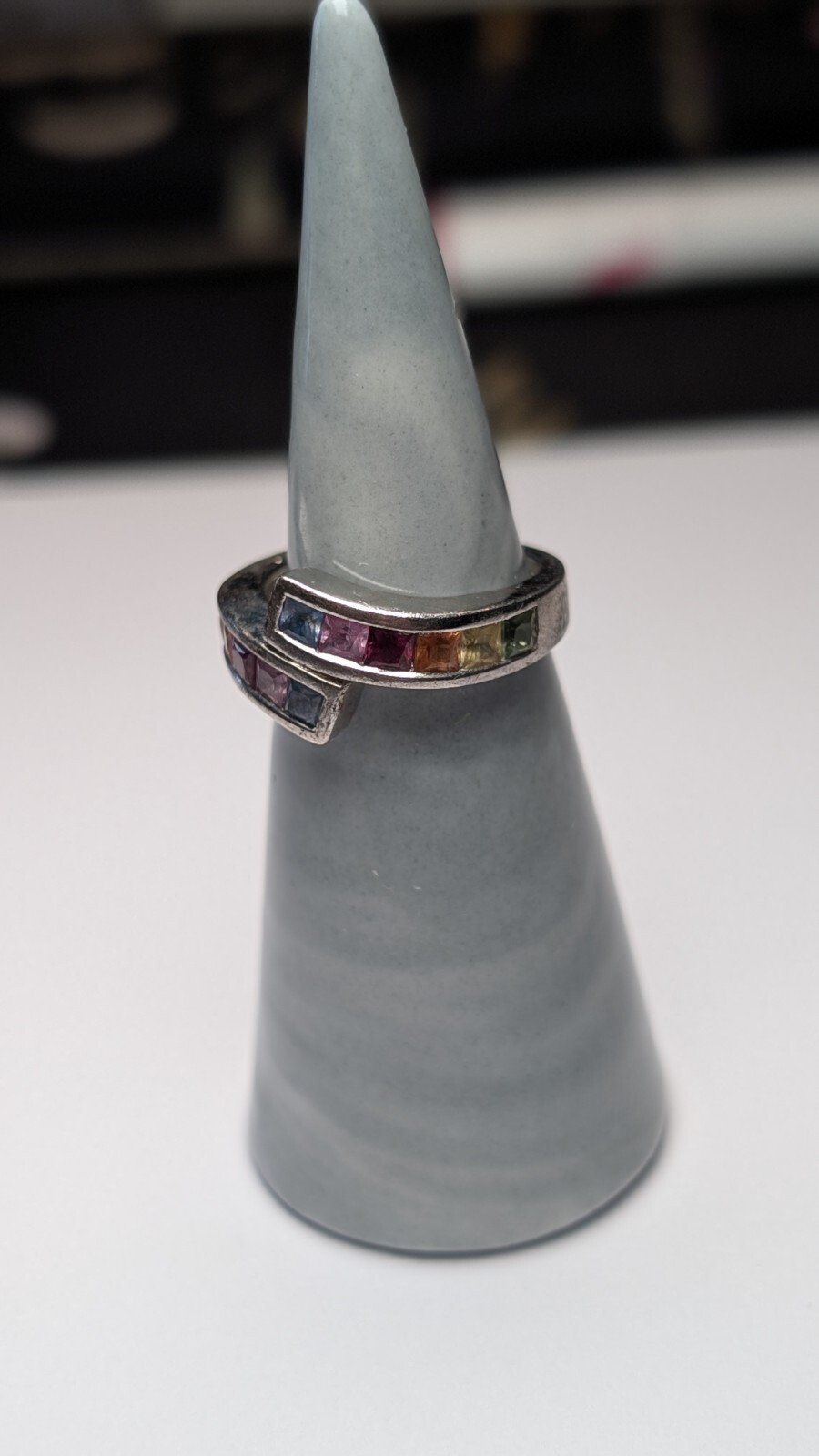 Vintage Sterling Silver Multi Gemstone Ring | Size L 1/2 | 925 Silver - Image 5
