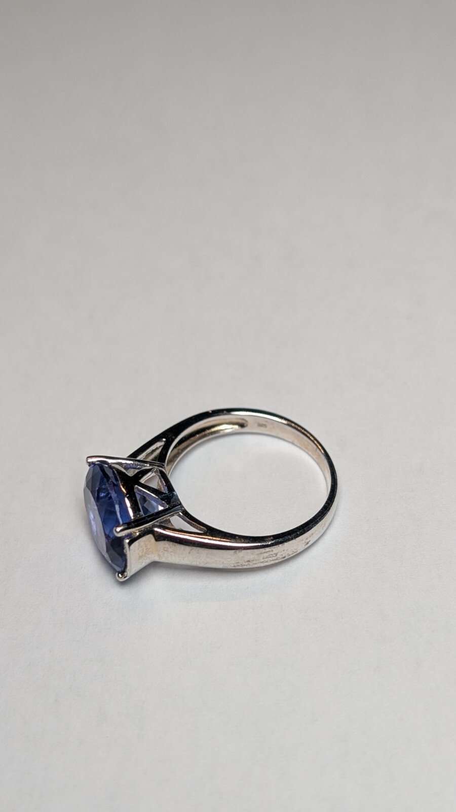 Vintage Sterling Silver Violet-Blue Tanzanite Ring | Size O | 925 Silver - Image 5