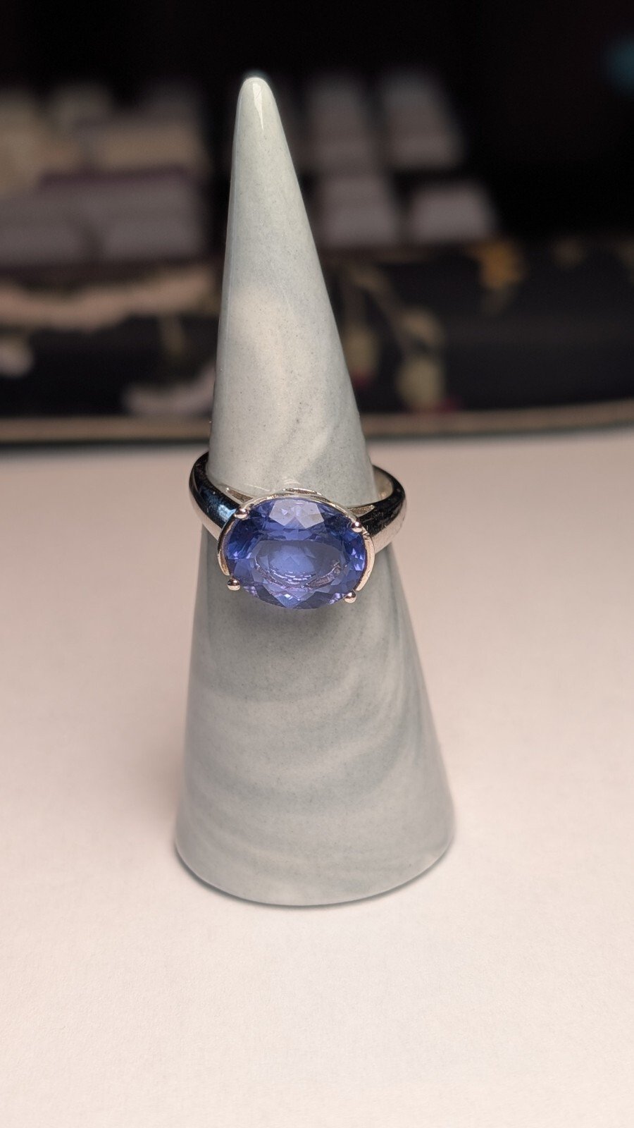 Vintage Sterling Silver Violet-Blue Tanzanite Ring | Size O | 925 Silver - Image 7