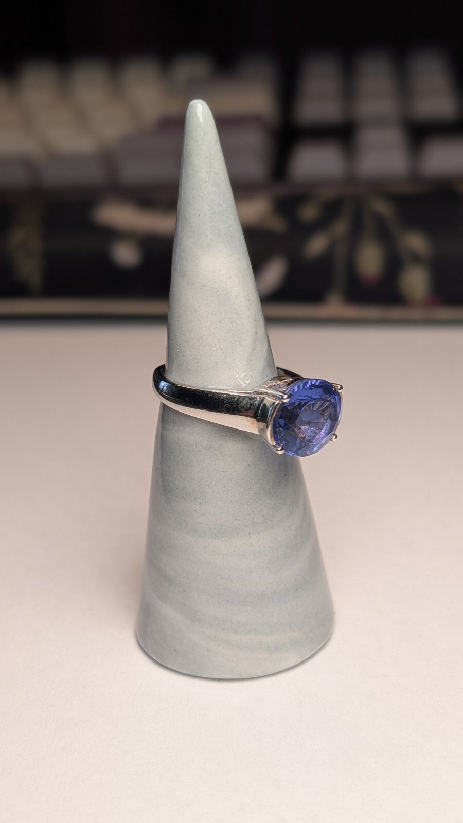 Vintage Sterling Silver Violet-Blue Tanzanite Ring | Size O | 925 Silver - Image 8