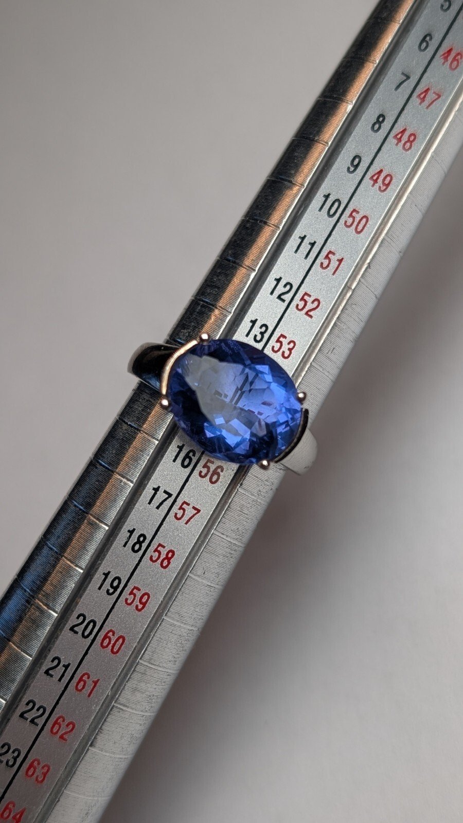 Vintage Sterling Silver Violet-Blue Tanzanite Ring | Size O | 925 Silver - Image 10