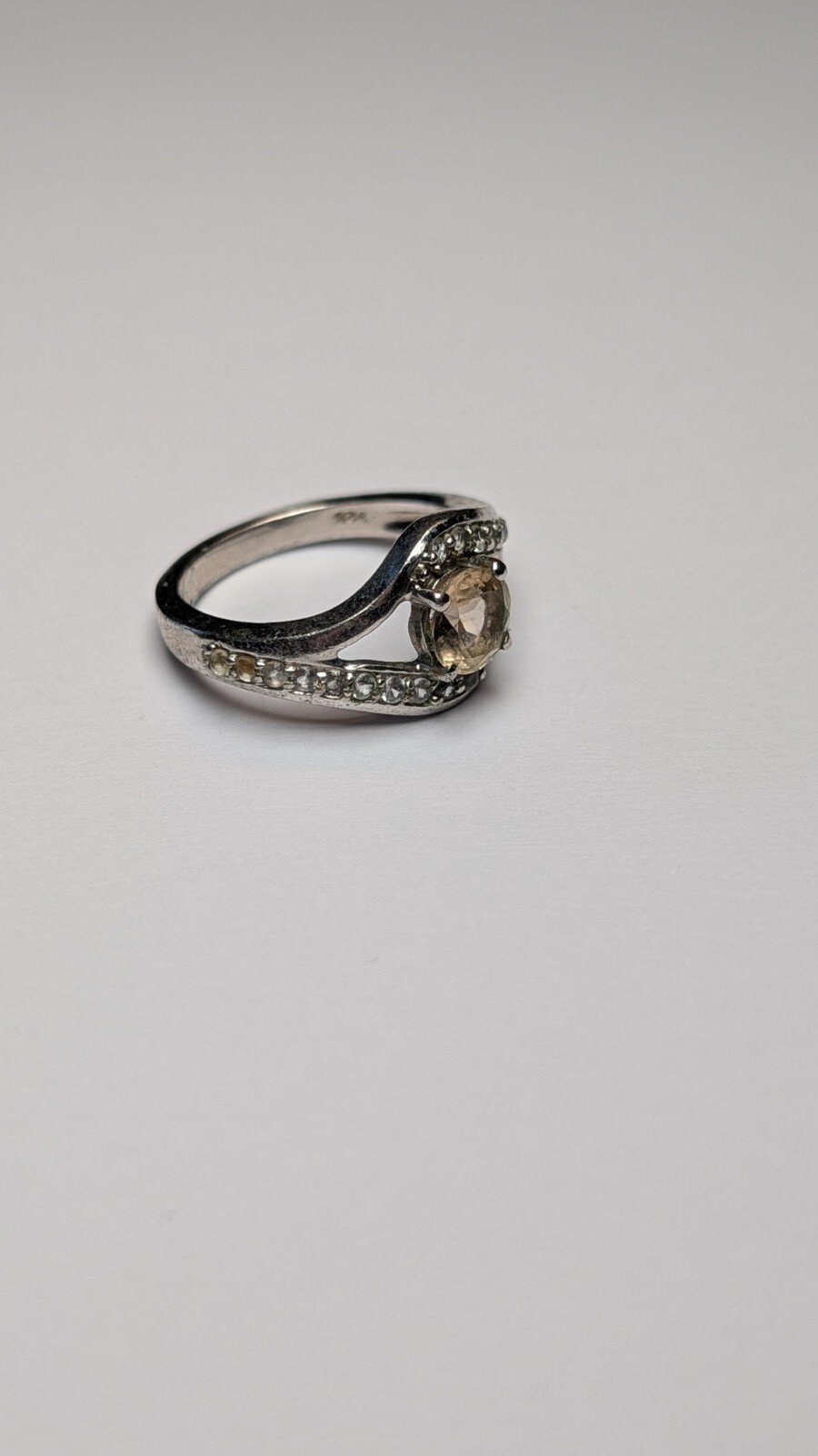 Vintage Sterling Silver Clear Gemstones TGGC Ring | Size L 1/2 | 925 Silver - Image 2