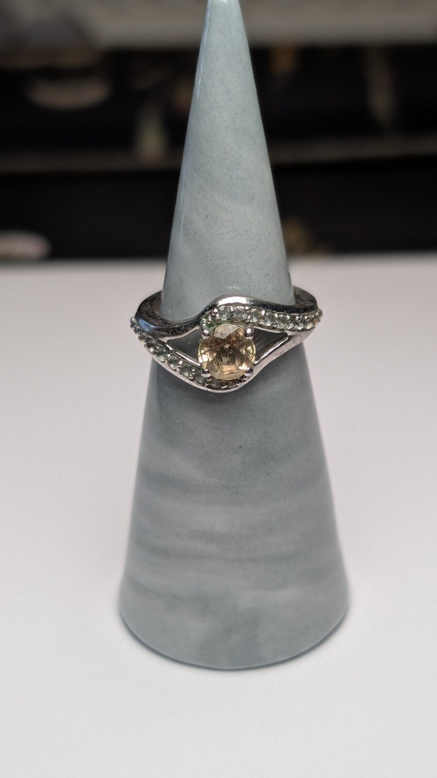 Vintage Sterling Silver Clear Gemstones TGGC Ring | Size L 1/2 | 925 Silver - Image 4