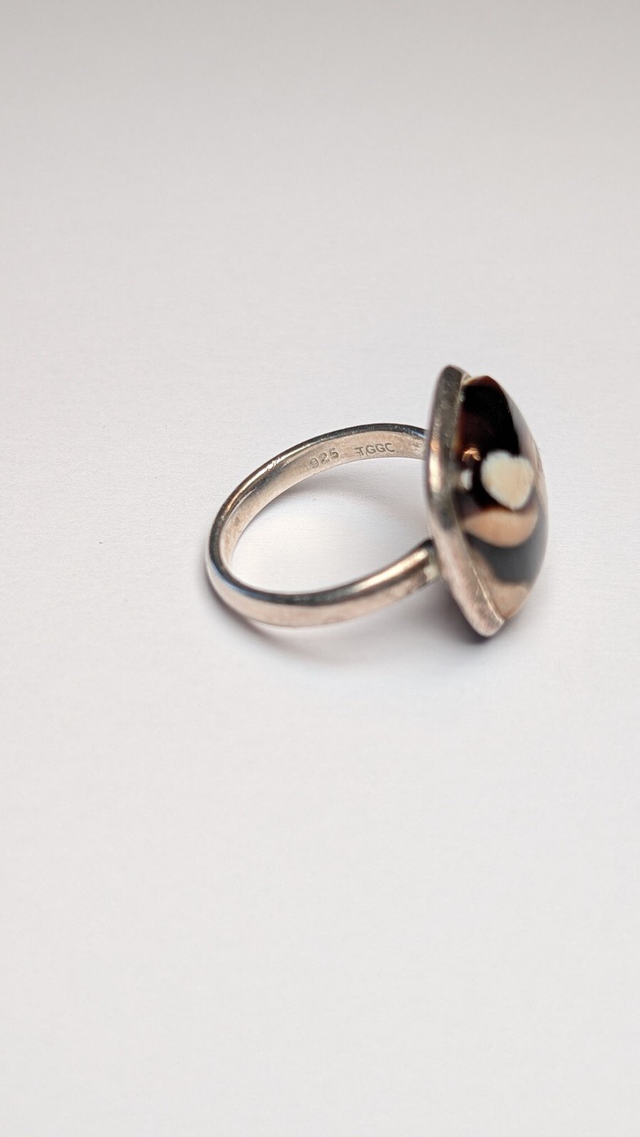 Vintage Sterling Silver Jasper Ring | Size L 1/2 | 925 Silver - Image 3