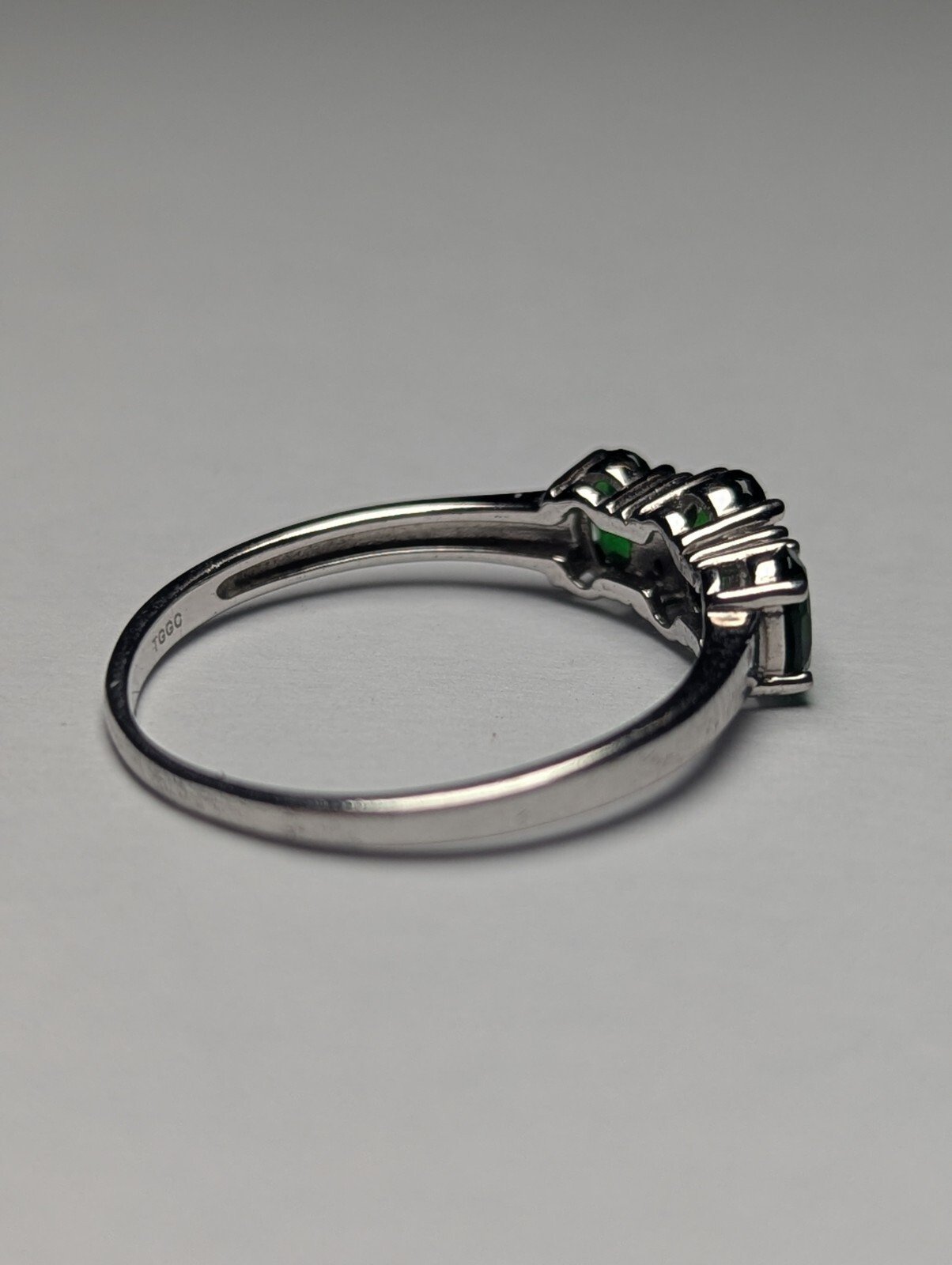 Vintage Sterling Silver Green Gemstone Ring | Size R 1/2 - S | 925 Silver - Image 6