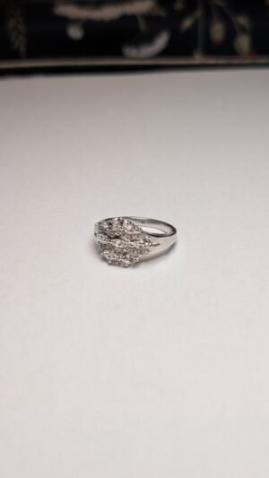 Vintage Sterling Silver TGGC Clear Gemstone Ring | Size N 1/2 | 925 Silver