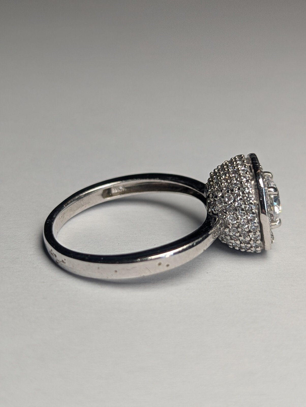 Vintage Sterling Silver Clear Gemstone Ring | Size S 1/2 | 925 Silver - Image 3