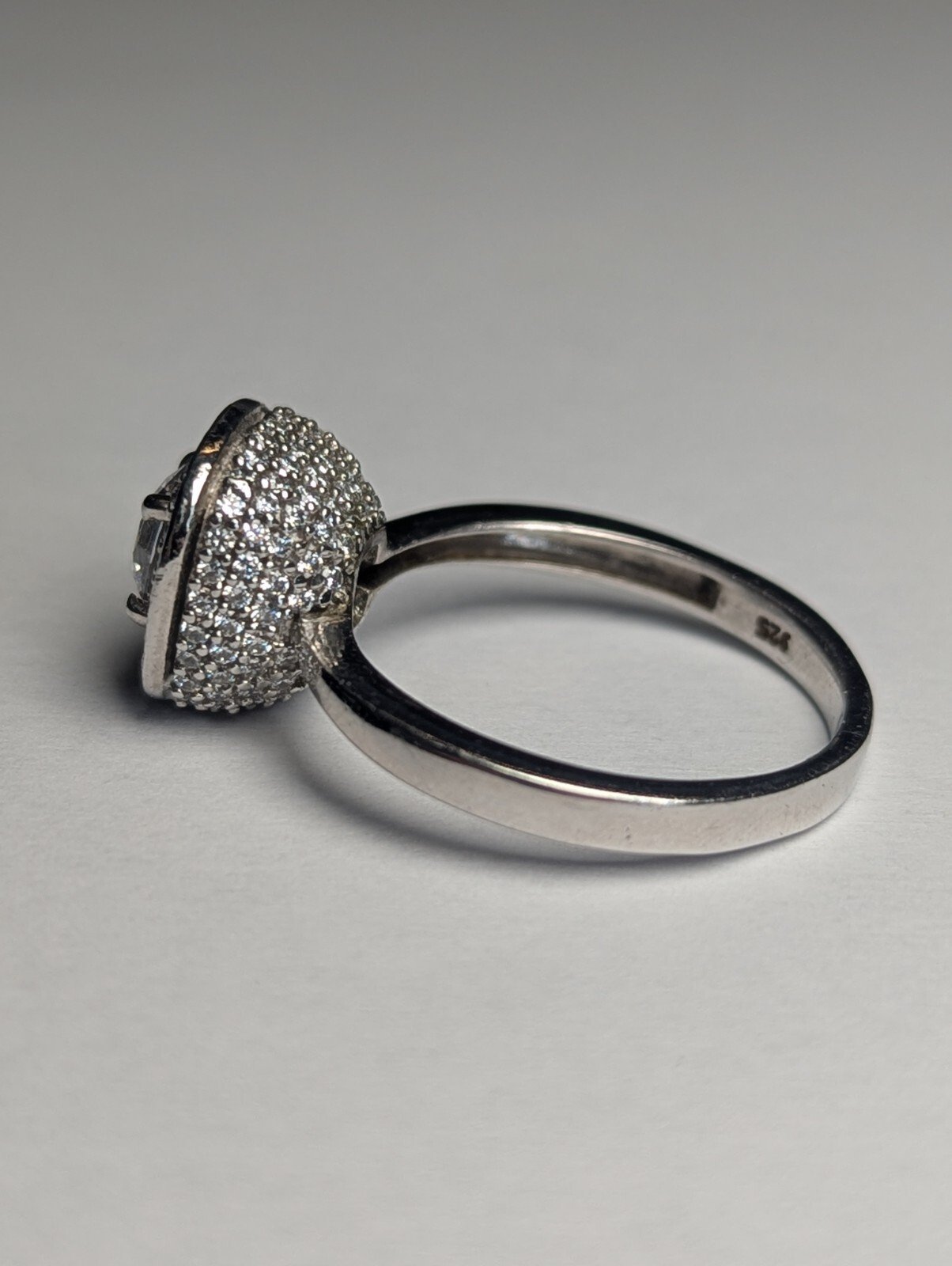 Vintage Sterling Silver Clear Gemstone Ring | Size S 1/2 | 925 Silver - Image 5