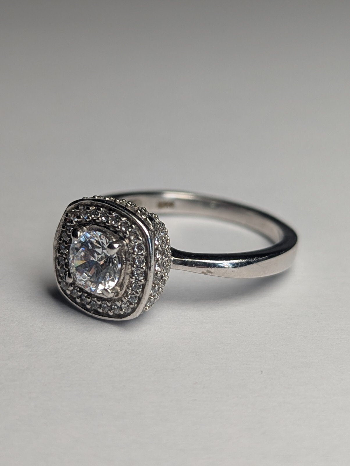 Vintage Sterling Silver Clear Gemstone Ring | Size S 1/2 | 925 Silver - Image 6