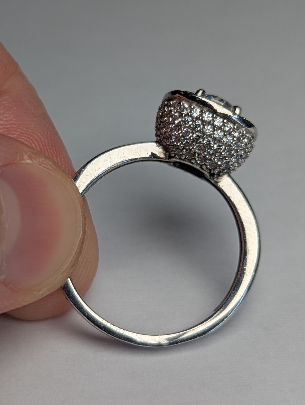 Vintage Sterling Silver Clear Gemstone Ring | Size S 1/2 | 925 Silver - Image 8