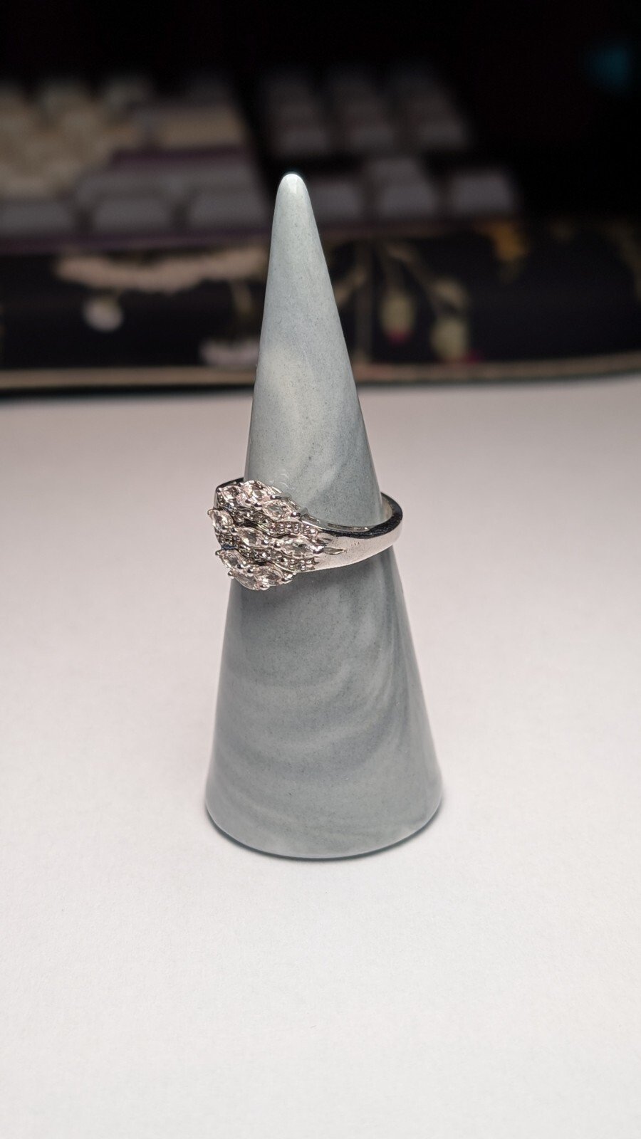 Vintage Sterling Silver TGGC Clear Gemstone Ring | Size N 1/2 | 925 Silver - Image 3