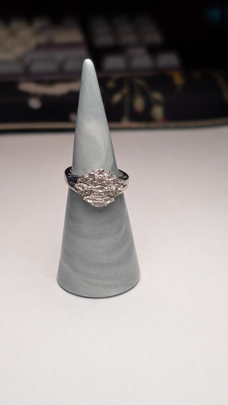Vintage Sterling Silver TGGC Clear Gemstone Ring | Size N 1/2 | 925 Silver - Image 4