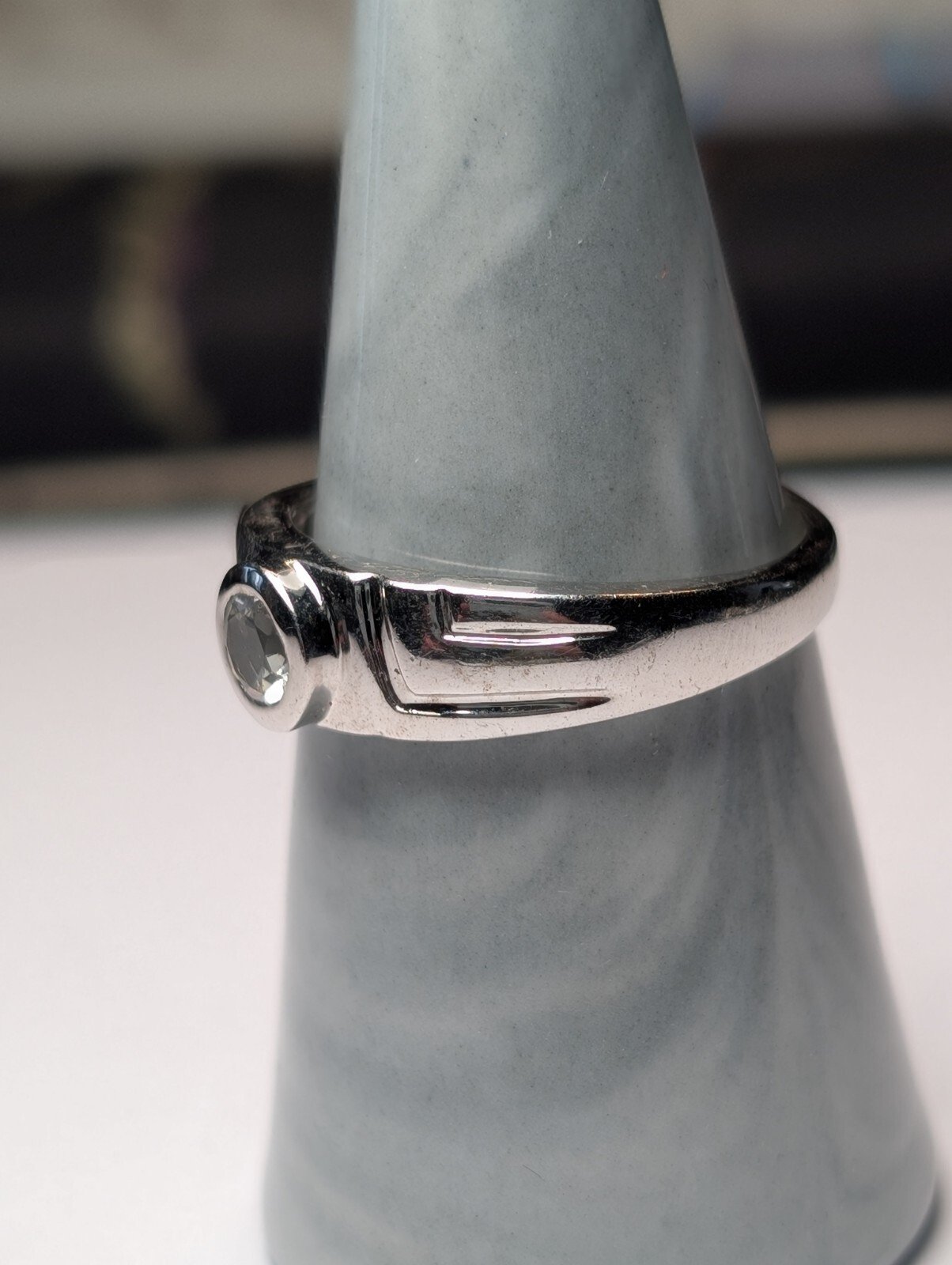 Vintage Sterling Silver Clear CZ Gemstone Ring | Size V 1/2 | 925 Silver - Image 5