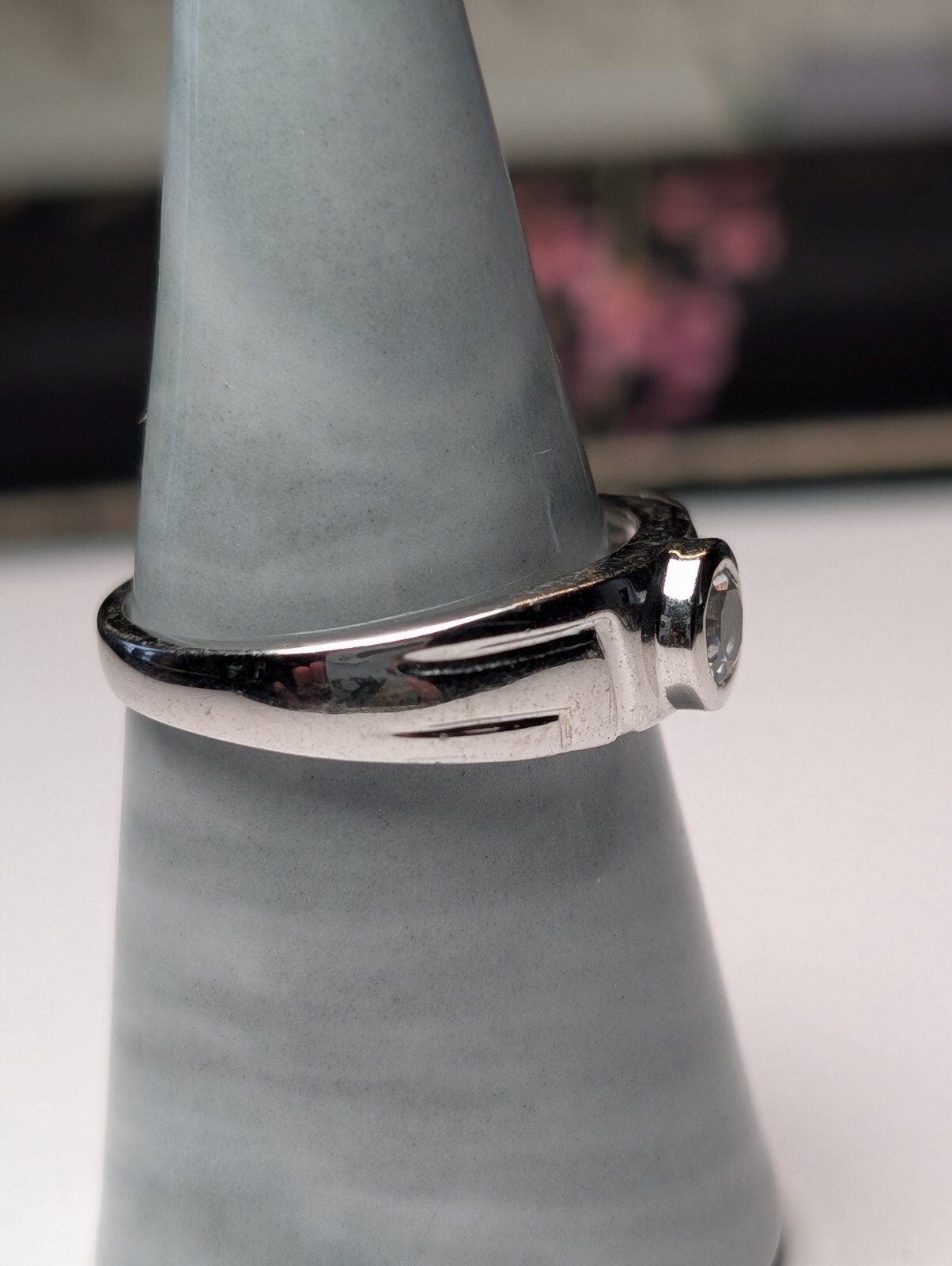 Vintage Sterling Silver Clear CZ Gemstone Ring | Size V 1/2 | 925 Silver - Image 6