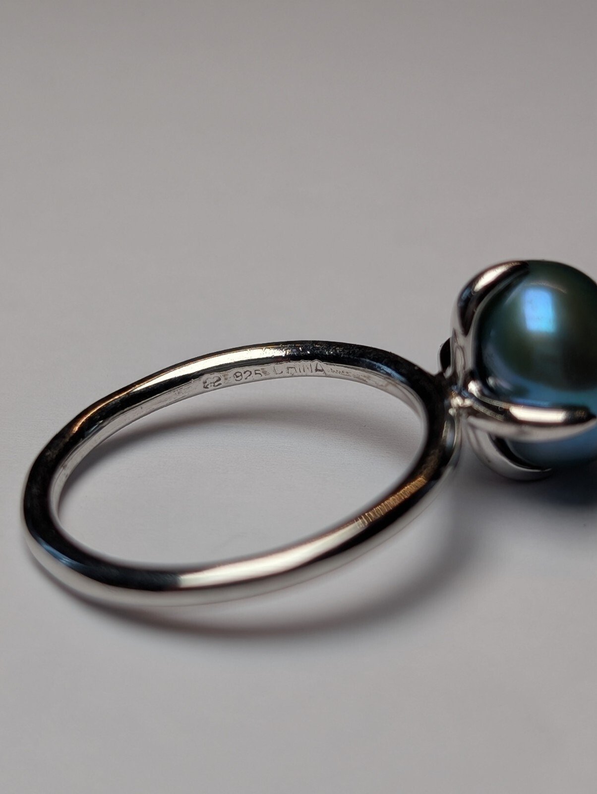 Vintage Sterling Silver Faux Pearl Ring | Size U 1/2 | 925 Silver - Image 2