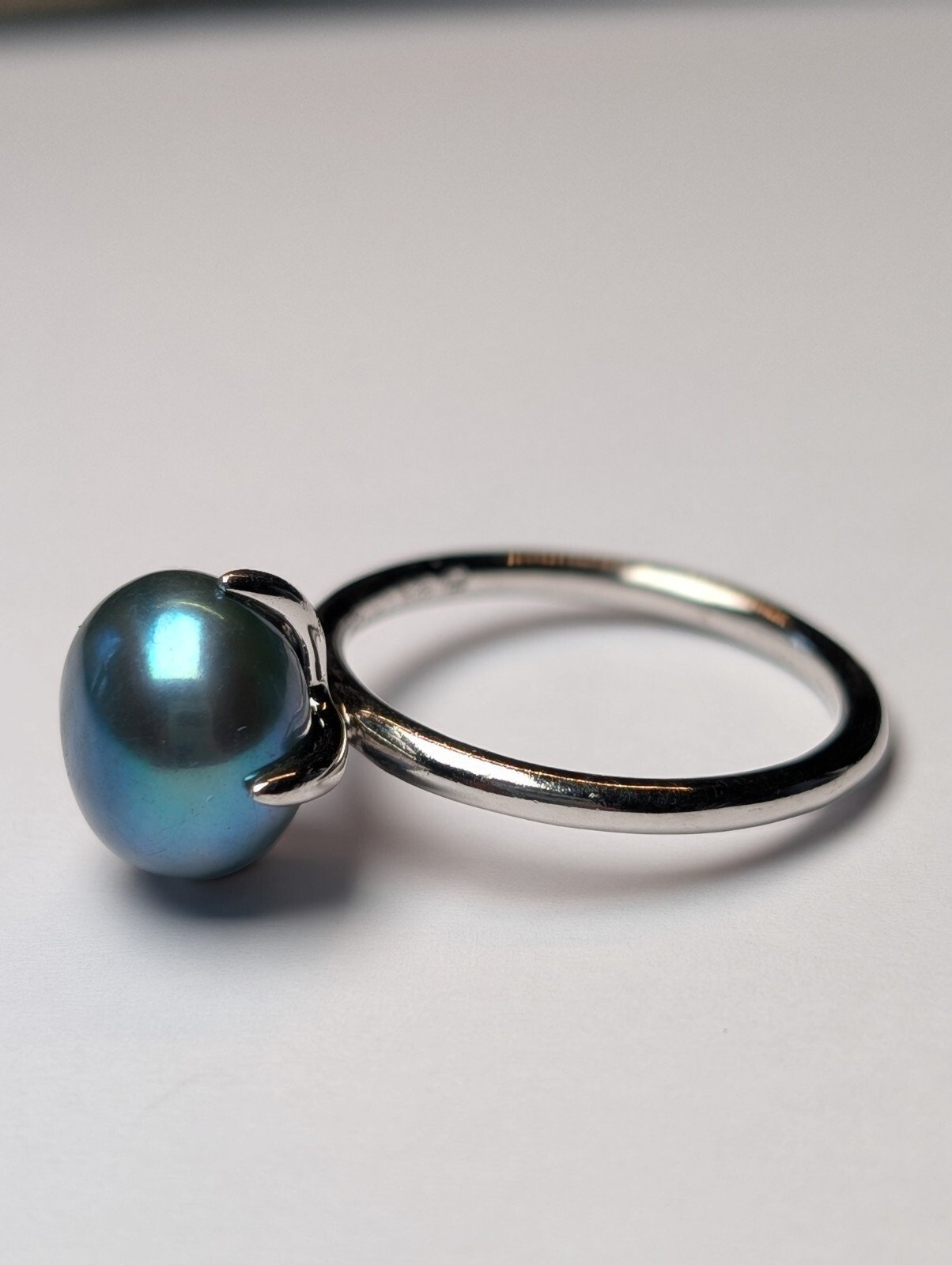 Vintage Sterling Silver Faux Pearl Ring | Size U 1/2 | 925 Silver - Image 3