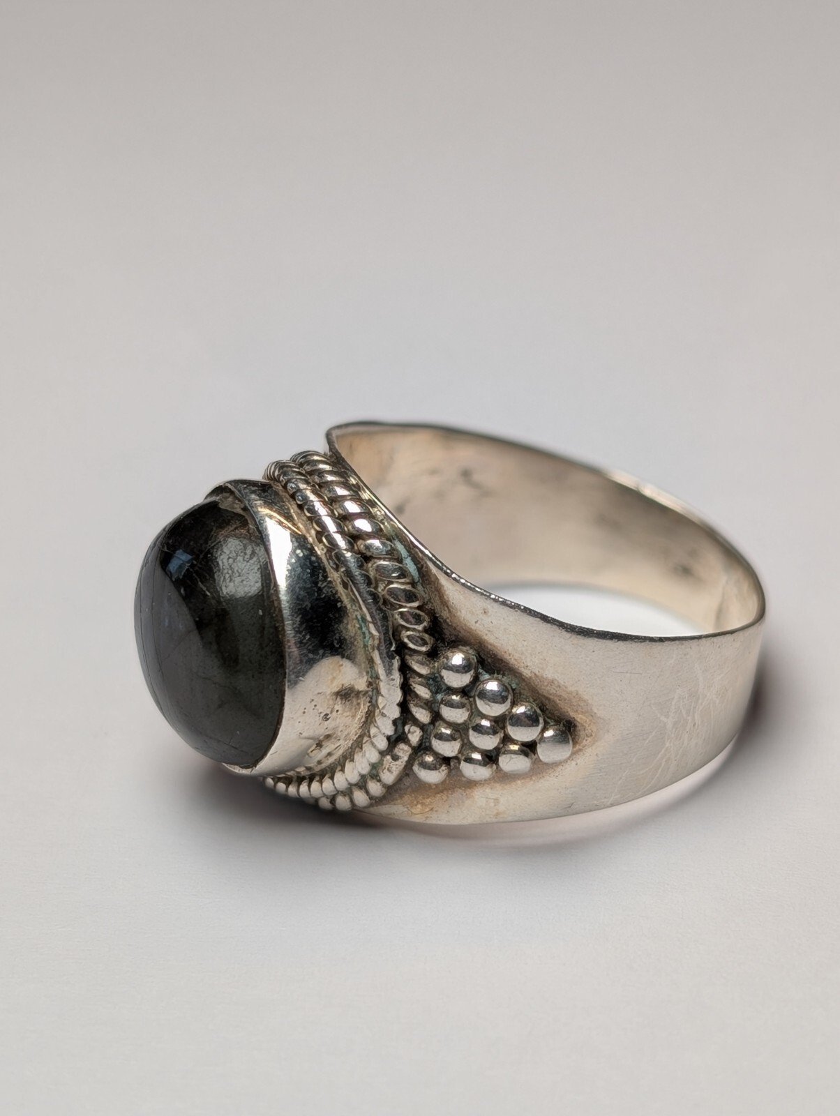 Vintage Sterling Silver Labradorite Ring | Size S 1/2 | 925 Silver - Image 6