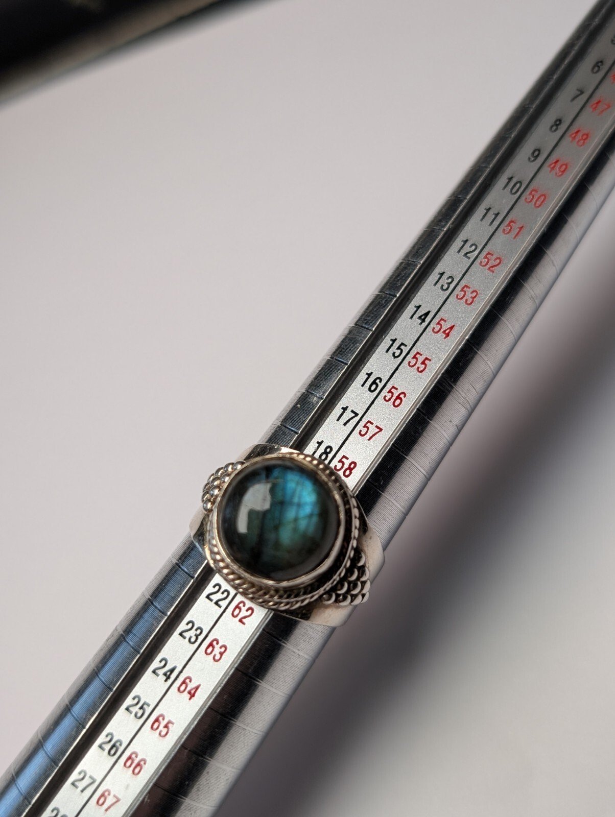 Vintage Sterling Silver Labradorite Ring | Size S 1/2 | 925 Silver - Image 10