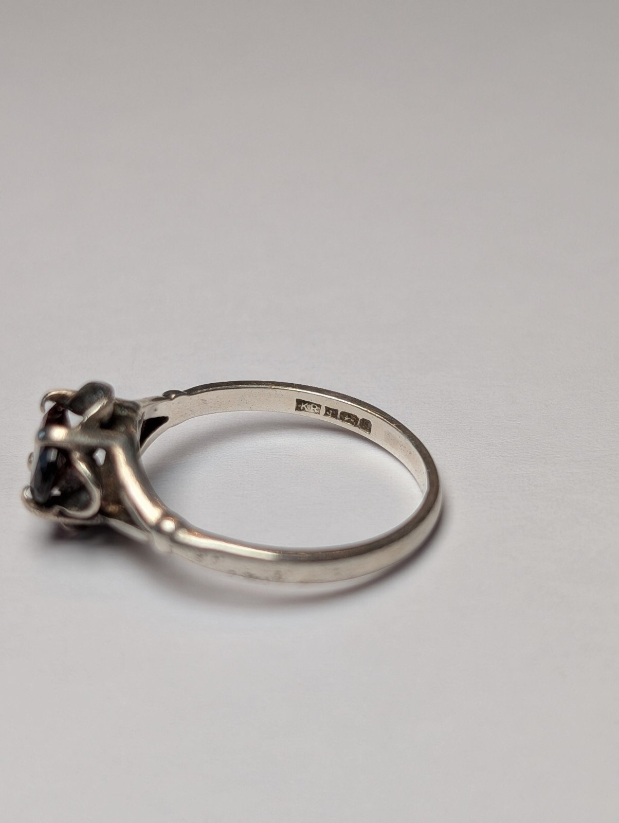 Vintage Sterling Silver 1982 Red Garnet Ring | Size L 1/2 | 925 Silver - Image 5