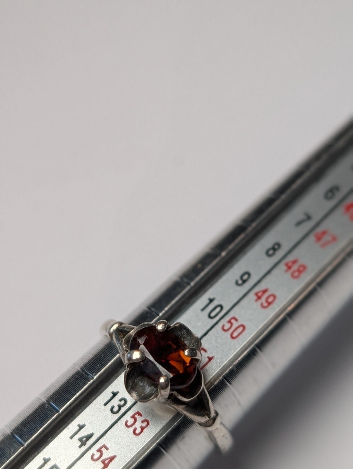 Vintage Sterling Silver 1982 Red Garnet Ring | Size L 1/2 | 925 Silver - Image 10