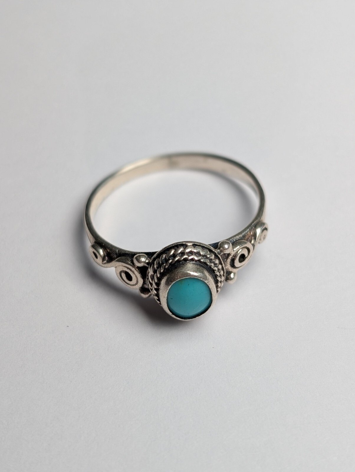 Vintage Sterling Silver Blue Gemstone Ring | Size I 1/2 | 925 Silver