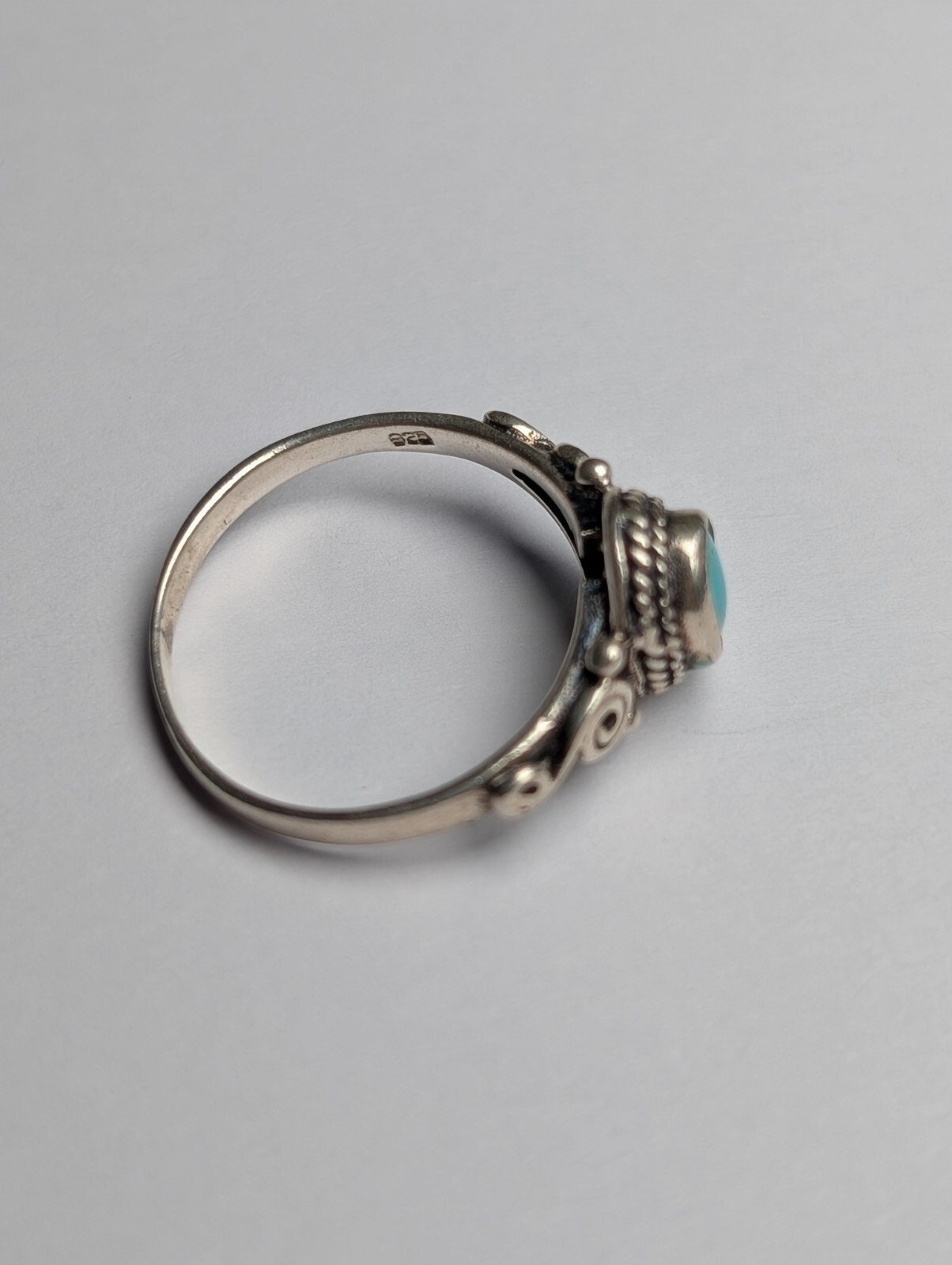 Vintage Sterling Silver Blue Gemstone Ring | Size I 1/2 | 925 Silver - Image 2