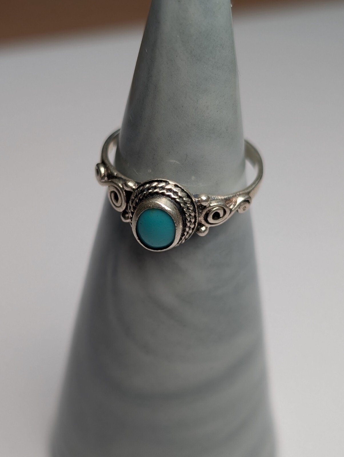 Vintage Sterling Silver Blue Gemstone Ring | Size I 1/2 | 925 Silver - Image 3