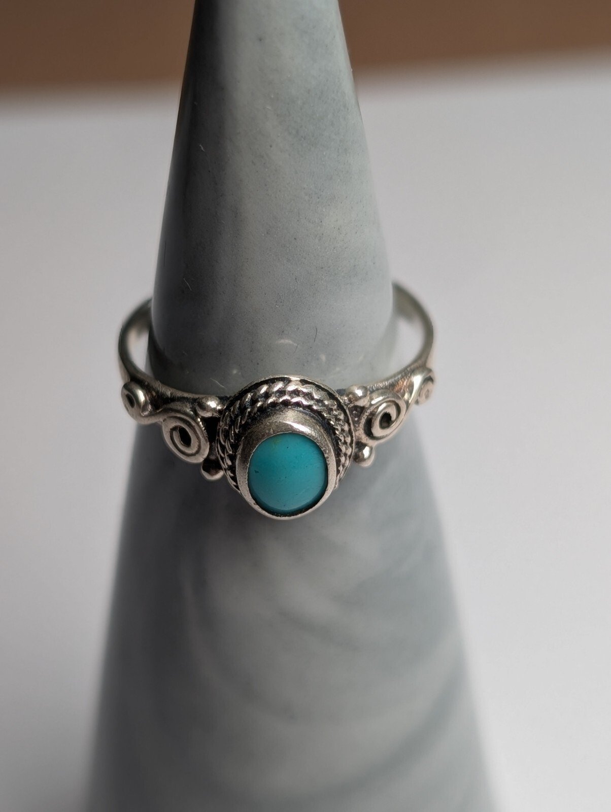Vintage Sterling Silver Blue Gemstone Ring | Size I 1/2 | 925 Silver - Image 5