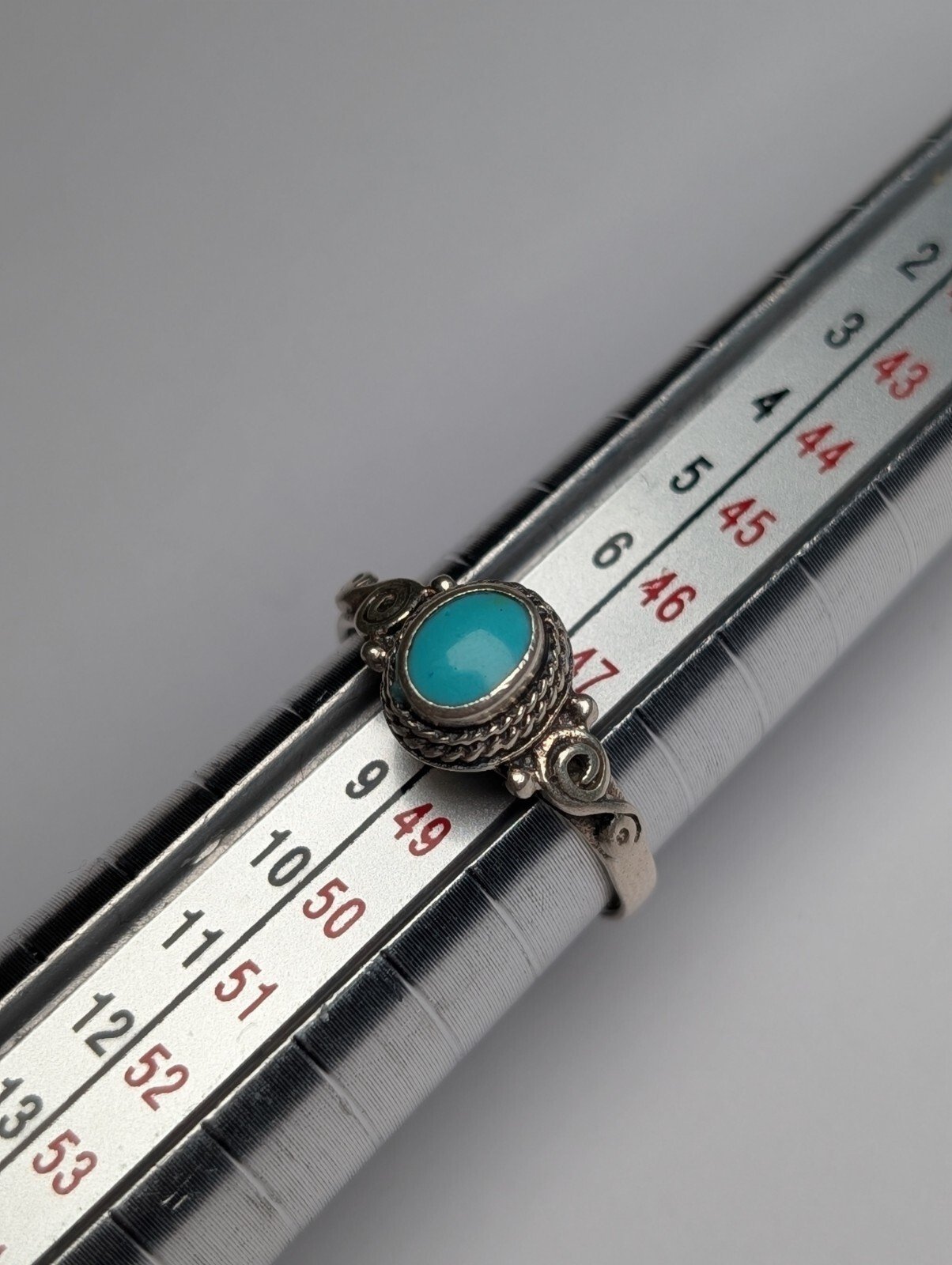 Vintage Sterling Silver Blue Gemstone Ring | Size I 1/2 | 925 Silver - Image 9