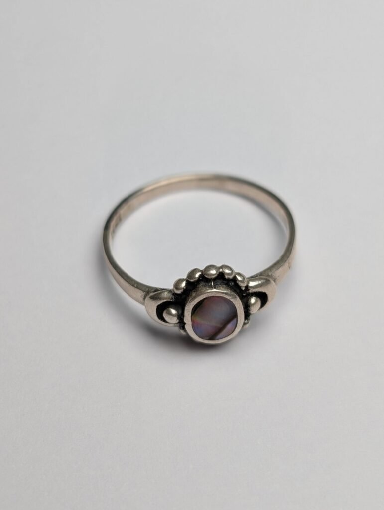 Vintage Sterling Silver Mother Of Pearl Ring | Size I 1/2 | 925 Silver