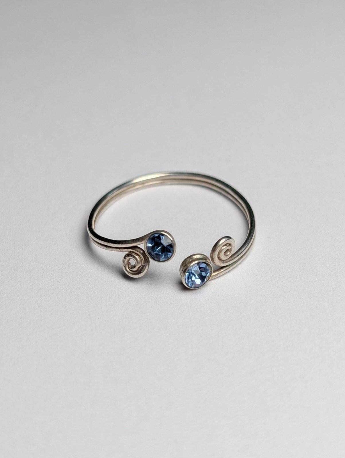 Vintage Sterling Silver Blue Gemstone Ring | Size O 1/2 | 925 Silver