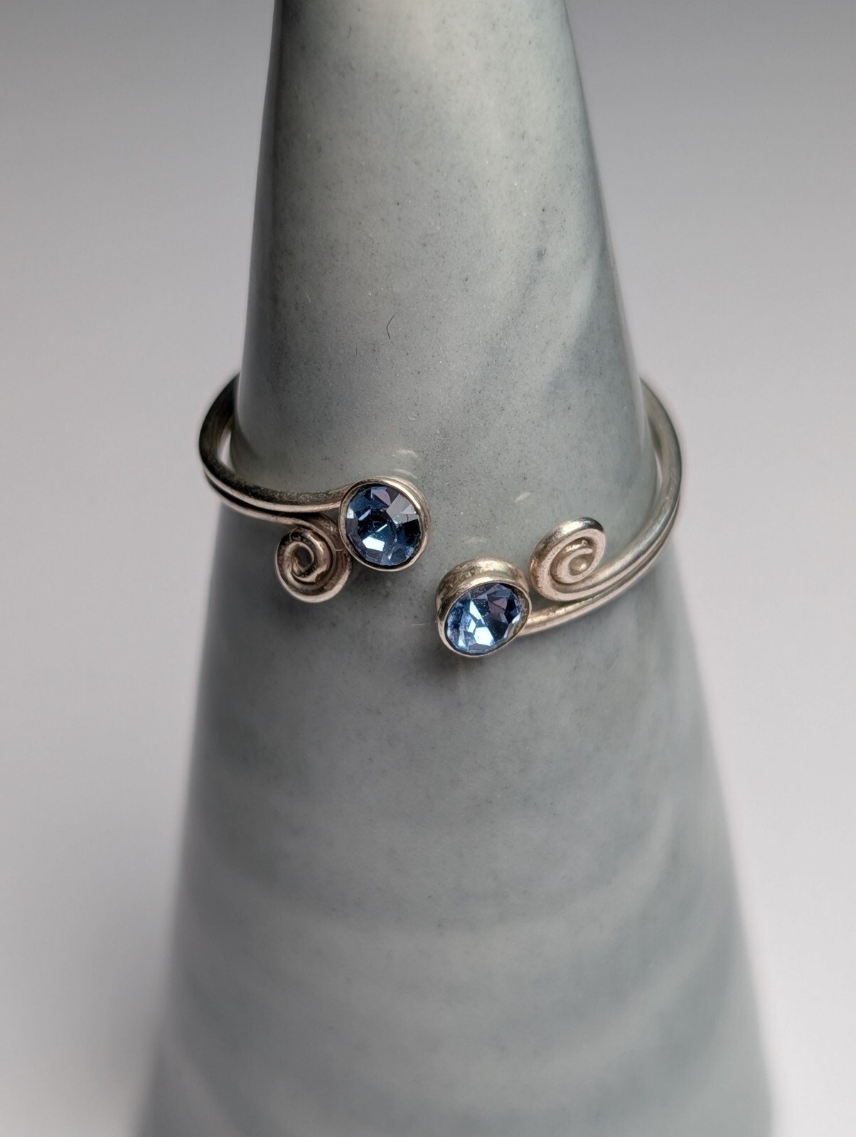 Vintage Sterling Silver Blue Gemstone Ring | Size O 1/2 | 925 Silver - Image 5