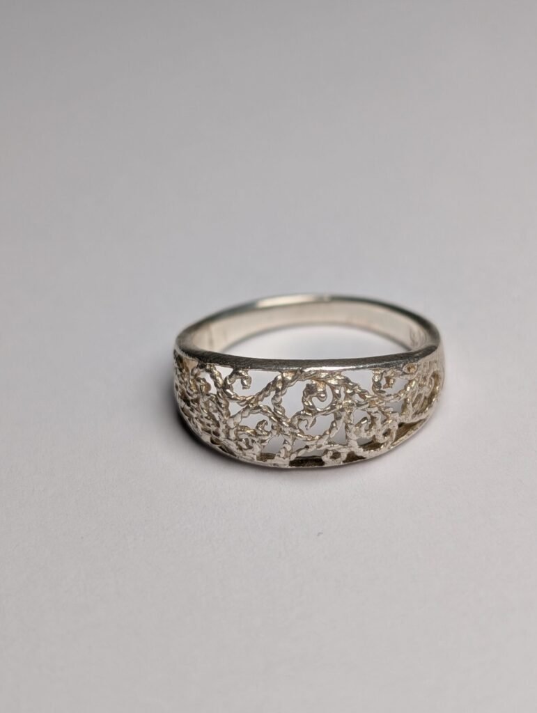 Vintage Sterling Silver Openwork Ring | Size H | 925 Silver