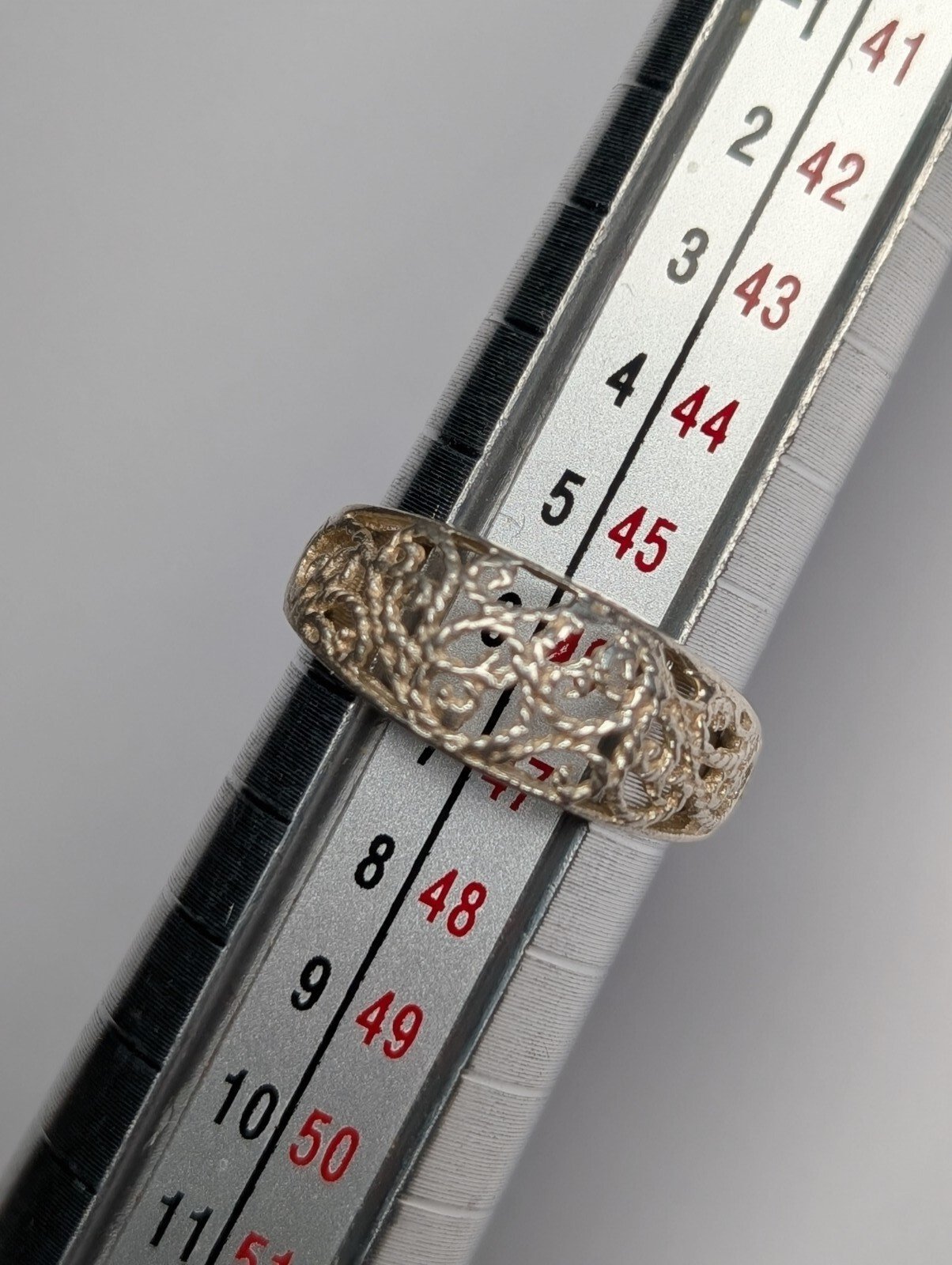 Vintage Sterling Silver Openwork Ring | Size H | 925 Silver - Image 7