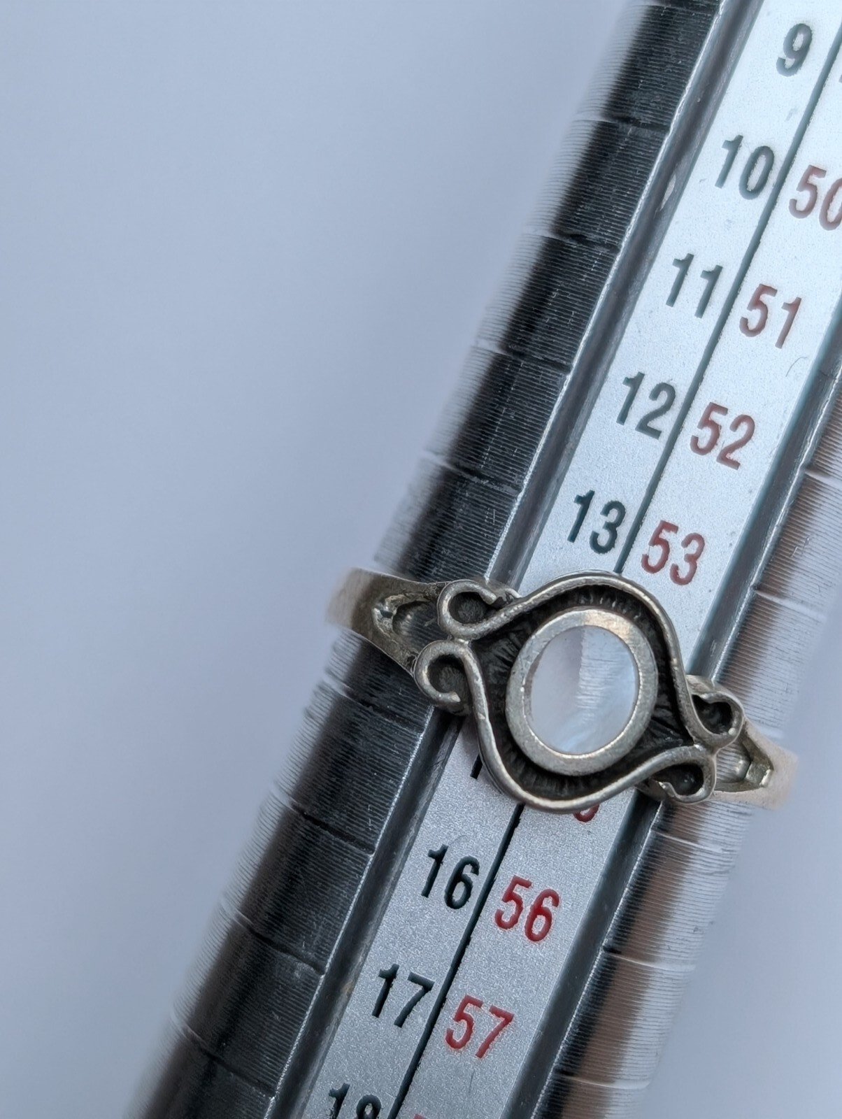 Vintage Sterling Silver White Gemstone Ring | Size N 1/2 | 925 Silver - Image 8
