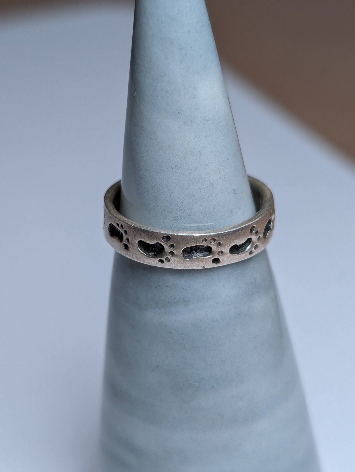 Vintage Sterling Silver Footprint Band Ring | Size K | 925 Silver - Image 6