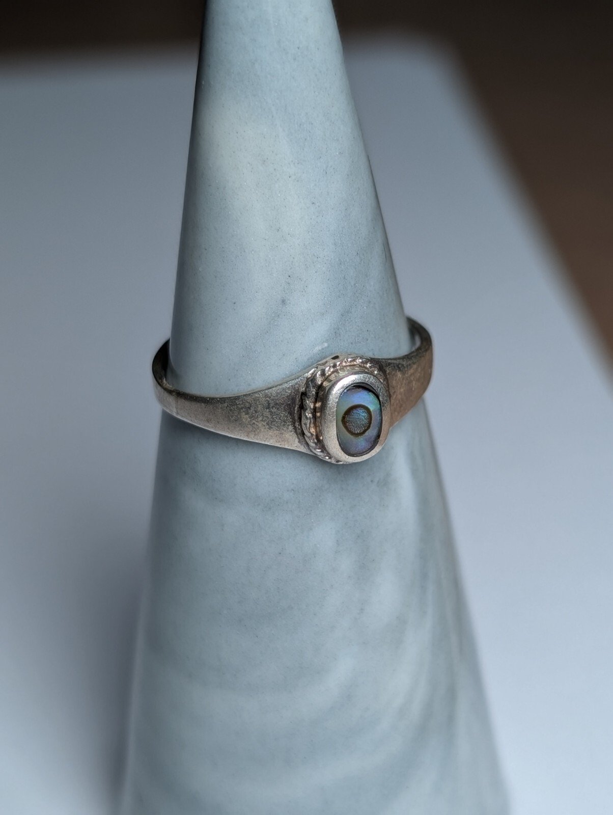 Vintage Sterling Silver Abalone Ring | Size L 1/2 | 925 Silver - Image 3