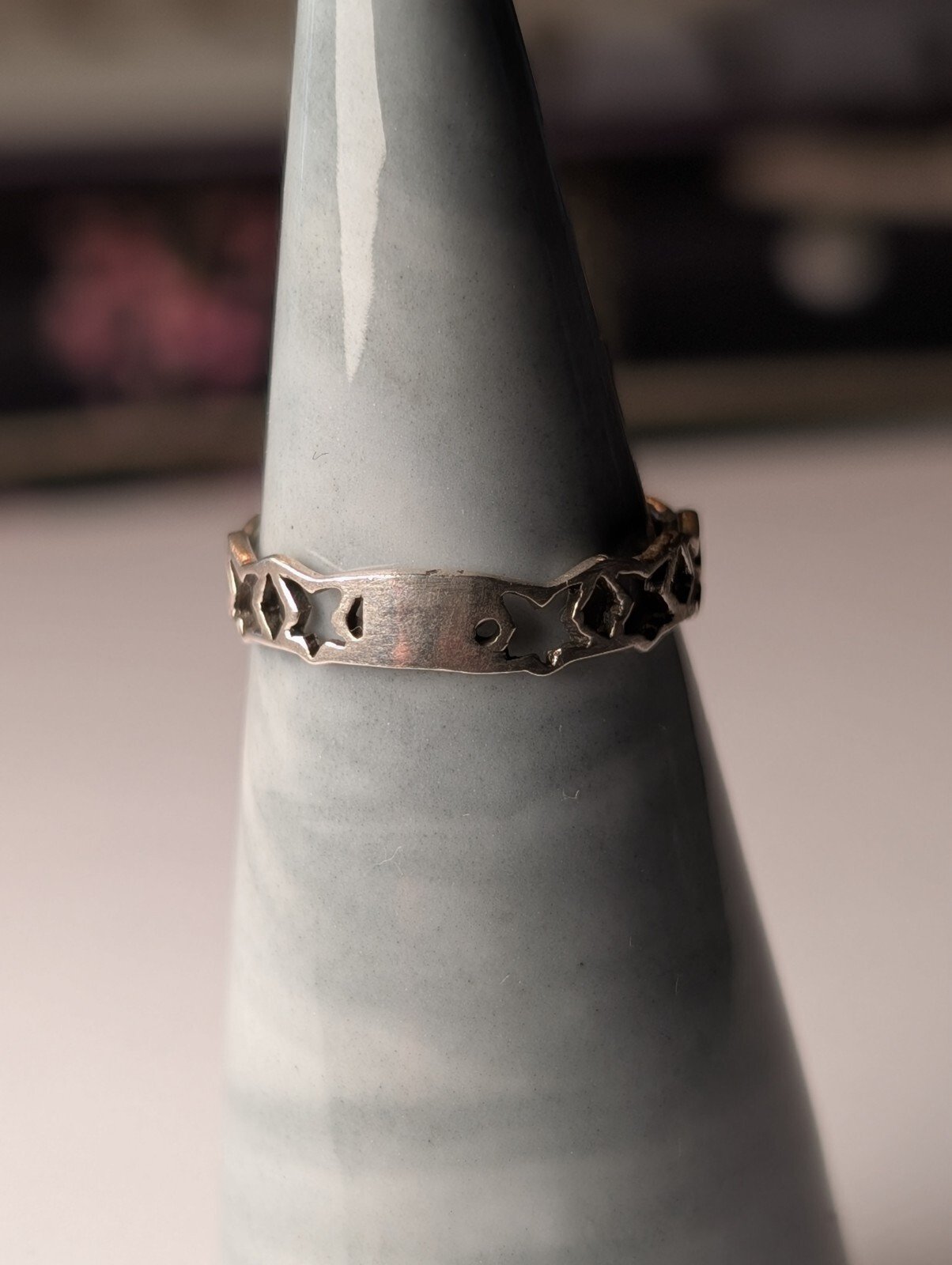 Vintage Sterling Silver Stars Band Ring | Size L | 925 Silver - Image 4