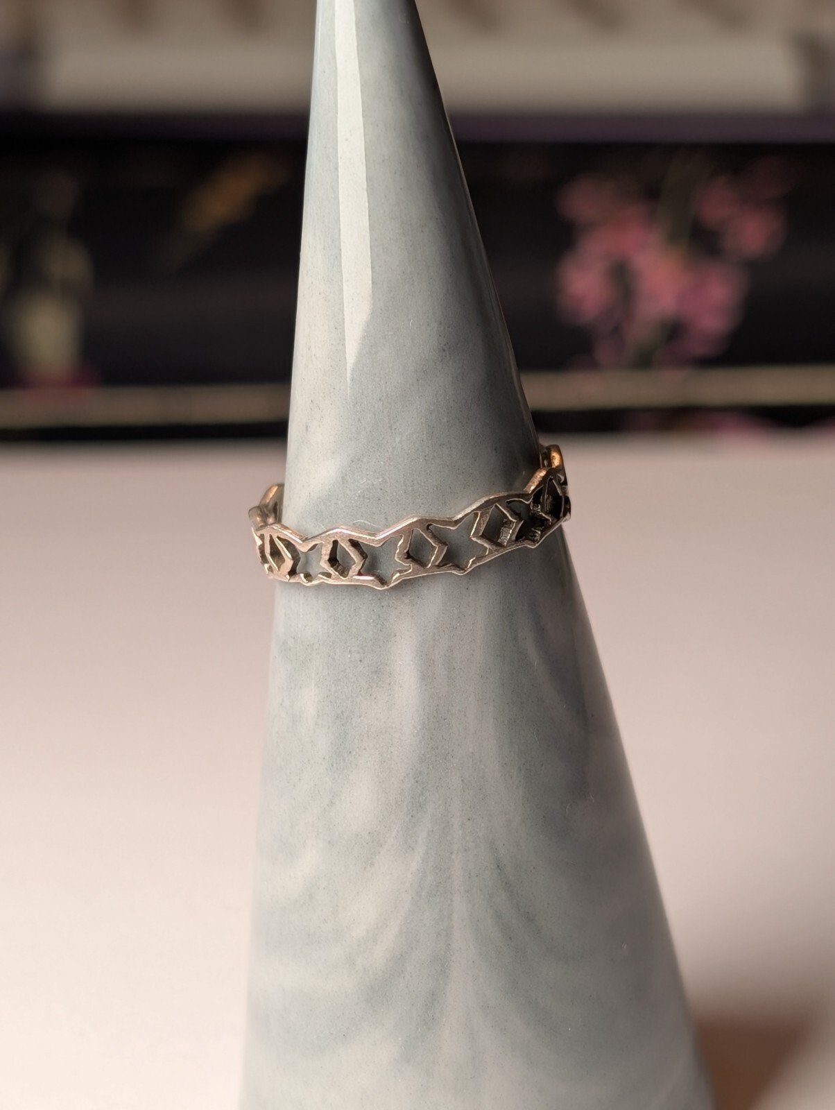 Vintage Sterling Silver Stars Band Ring | Size L | 925 Silver - Image 5