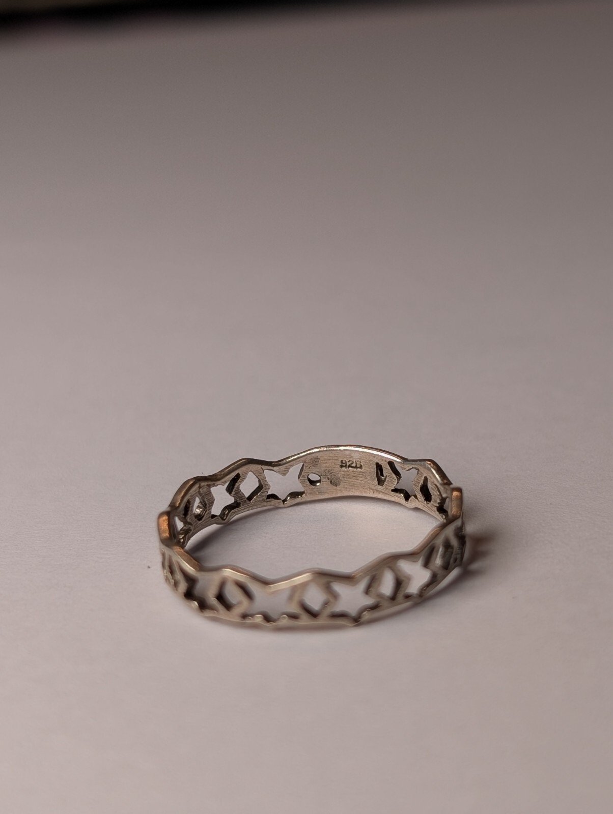 Vintage Sterling Silver Stars Band Ring | Size L | 925 Silver - Image 7