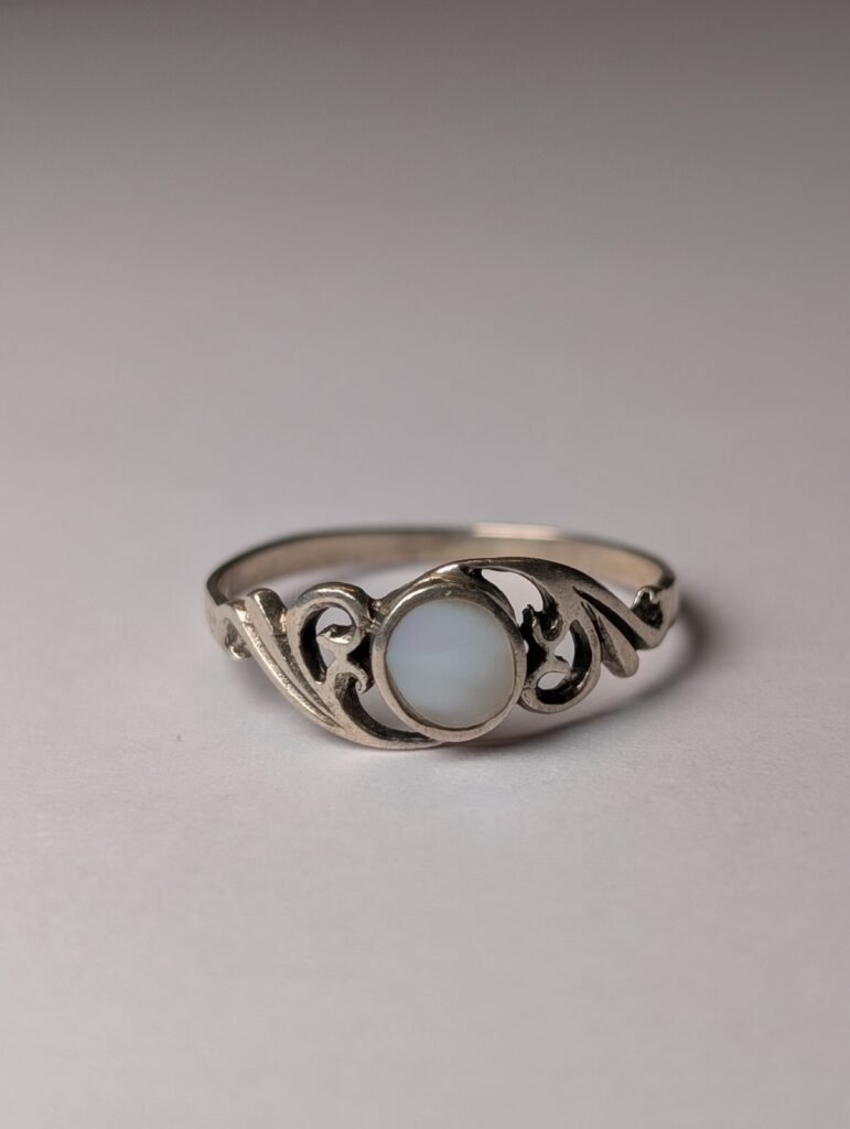 Vintage Sterling Silver Abalone Ring | Size Q | 925 Silver