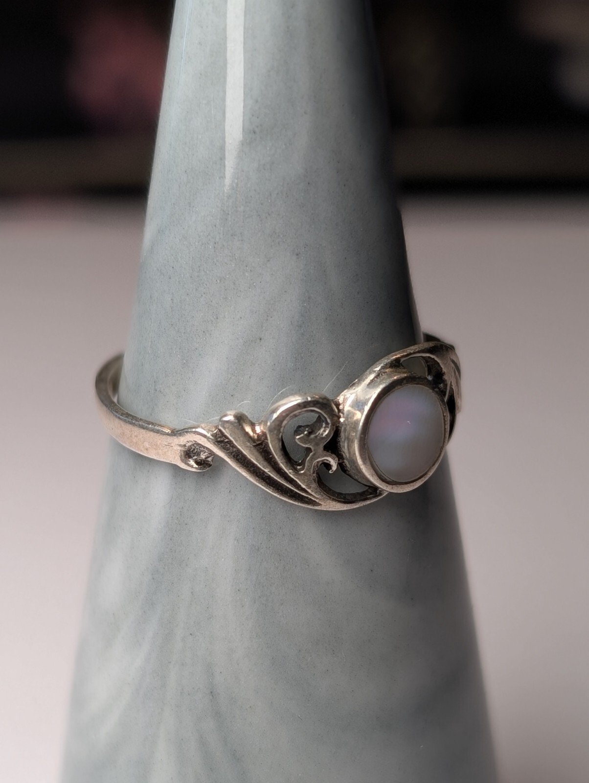 Vintage Sterling Silver Abalone Ring | Size Q | 925 Silver - Image 5