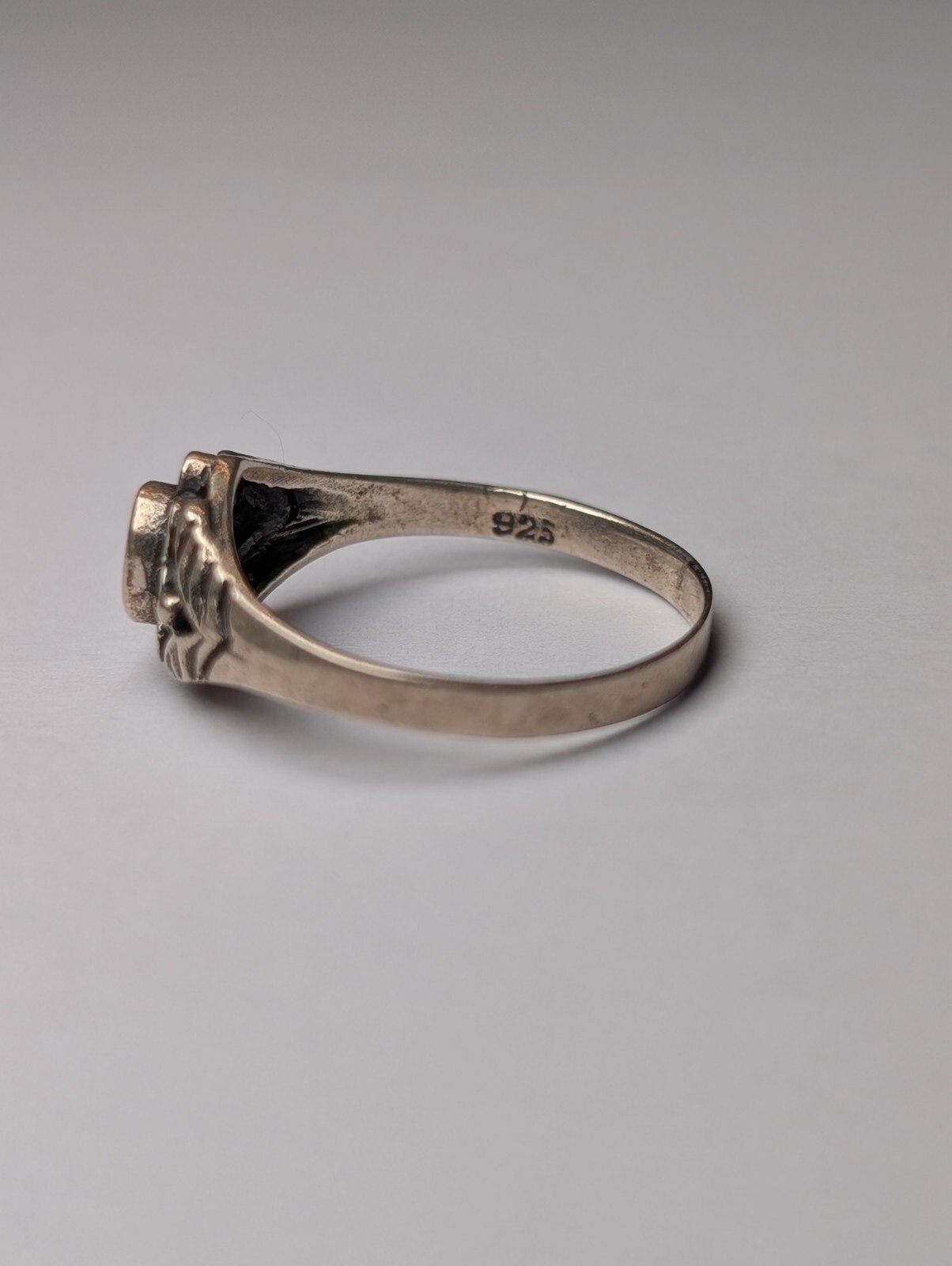 Vintage Sterling Silver White Gemstone Floral Ring | Size K | 925 Silver - Image 3